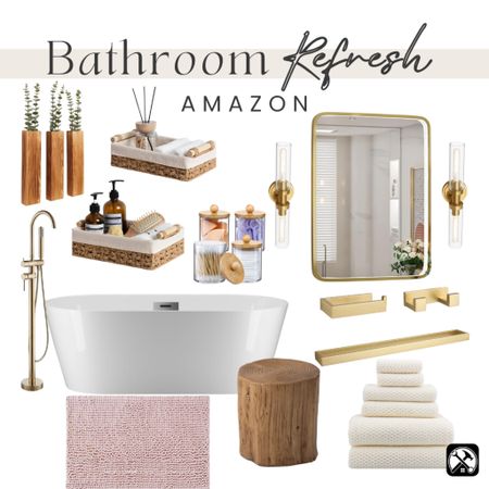 Amazon Bathroom Refresh. Loving the gold and natural accents. #amazonhome #bathroom #refresh 

#LTKhome #LTKfindsunder50 #LTKfindsunder100