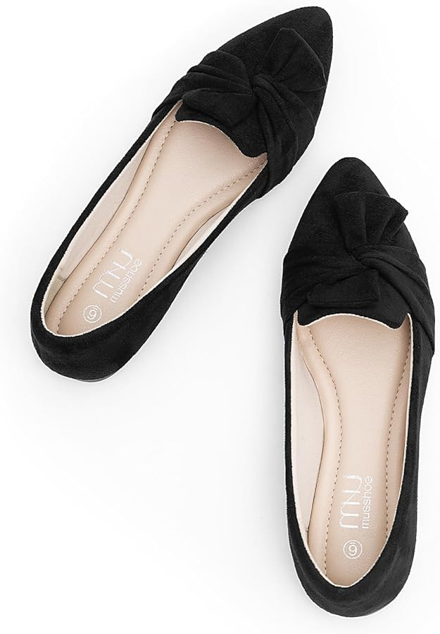 MUSSHOE Comfortable Office Flats for Women: Pointed Toe Work Shoes with Memory Foam - Dressy Busi... | Amazon (US)