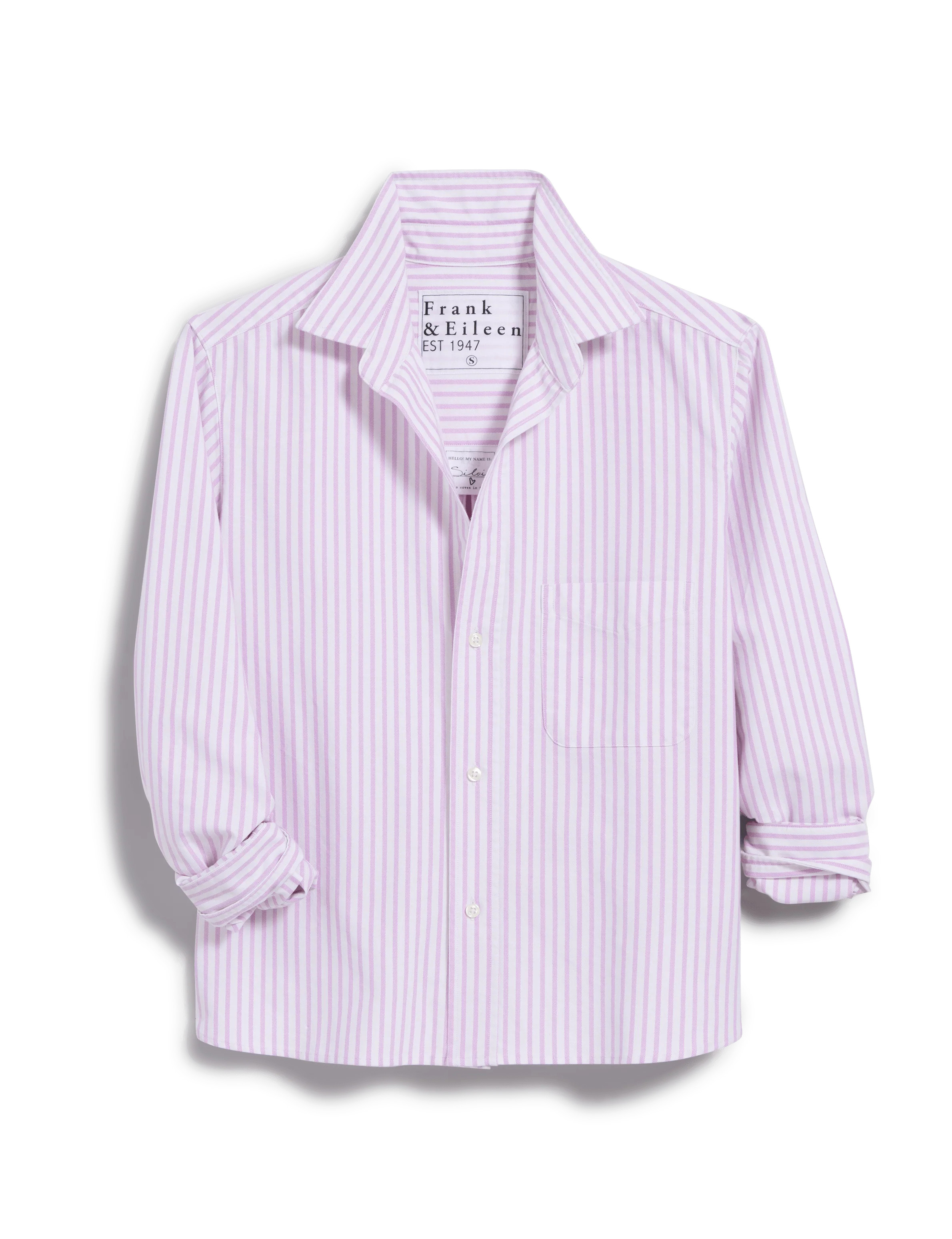 SILVIO Purple Stripe, Italian Brushed Oxford | Frank & Eileen