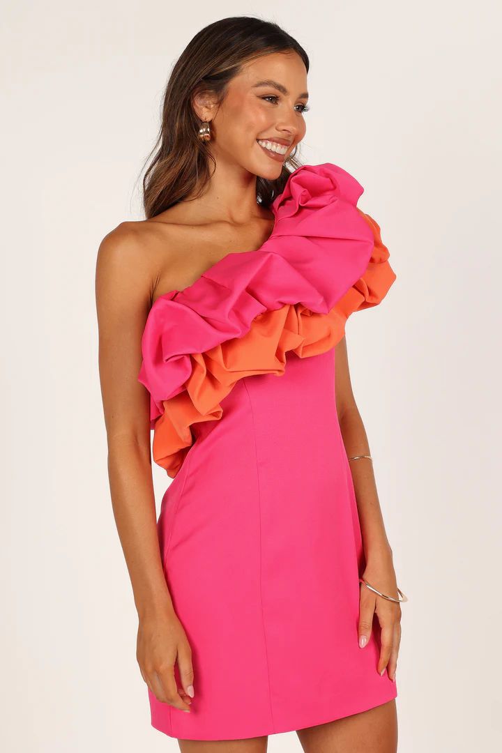 Phoebe One Shoulder Mini Dress - Pink/Orange | Petal & Pup (US)