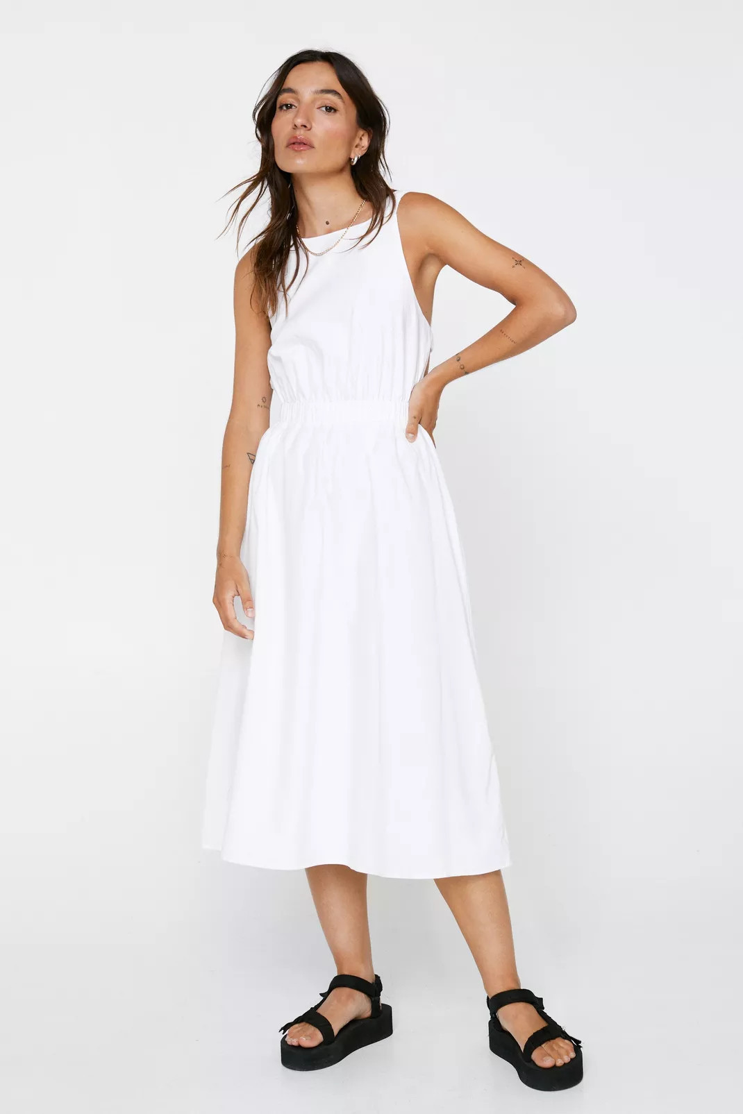Petite Open Back Midi Dress | NastyGal (UK, IE)