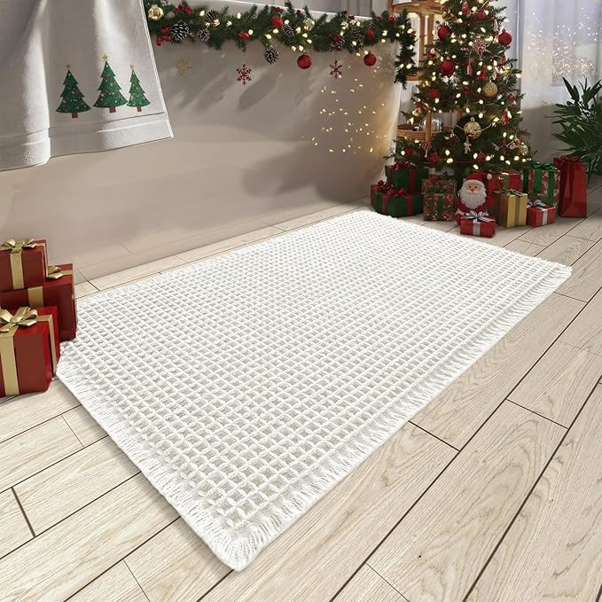 AMOAMI Upgraded Waffle Bath Mat, Super Absorbent Non Slip Bath Mats for Bathroom Floor, Machine W... | Amazon (US)