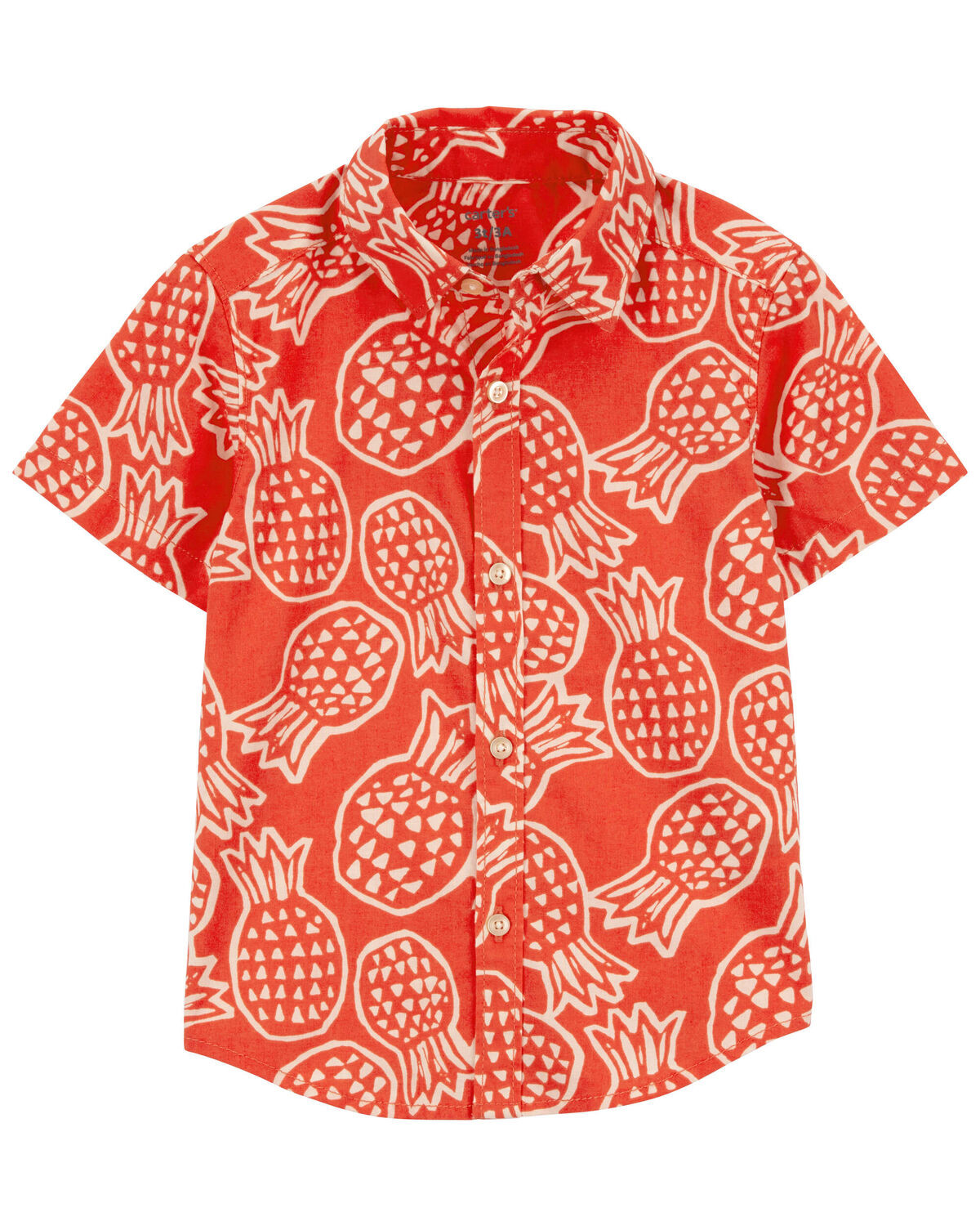 Orange Toddler Pineapple Button-Down Shirt | carters.com | Carter's