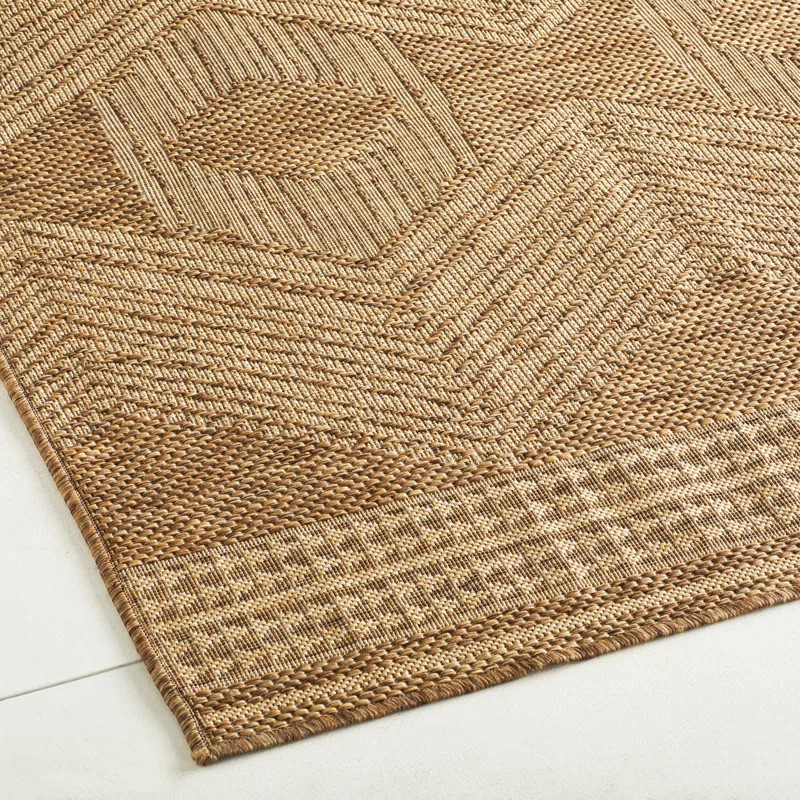 Geometric Indoor/Outdoor Rug for Living Room Patio Deck Front Porch Entryway Hallway Kitchen, Lig... | Wayfair North America