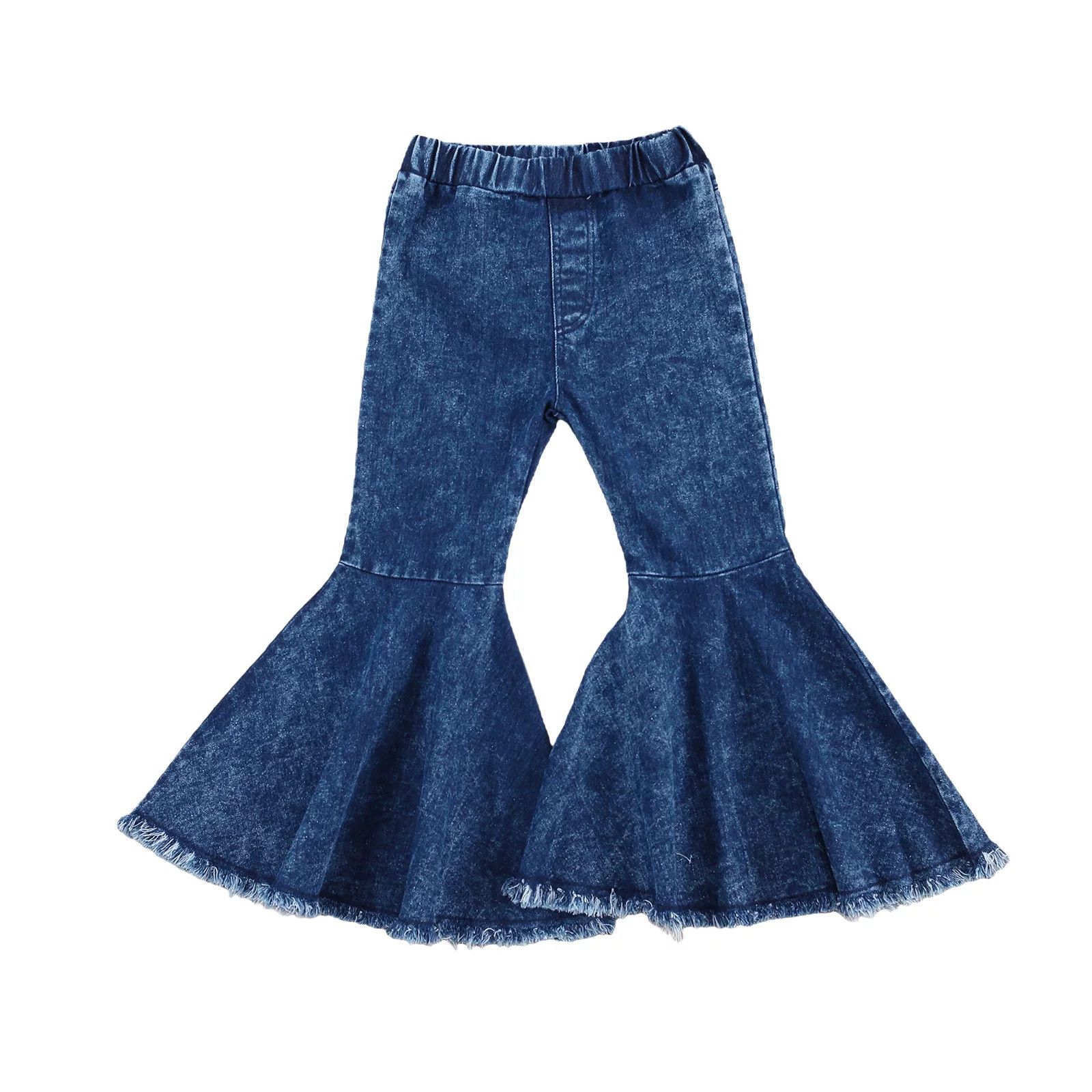 Musuos Toddler Baby Girl Flared Jeans, Blue Bell-bottom High-waist Basic Denim Pants Spring Fall ... | Walmart (US)