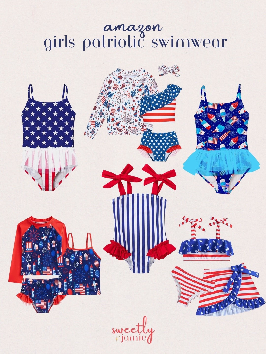 Girls Patriotic Swimwear ❤️🤍💙 #memorialday #kids #kidsswimwear #swimsuits #patriotic #fourthofjuly 

#LTKKids #LTKSeasonal