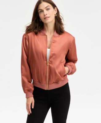 Women's Satin Bomber Jacket, Macy's Exclusive | Macy's