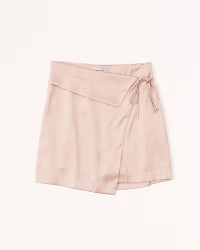 Wrap Satin Mini Skort | Abercrombie & Fitch (US)