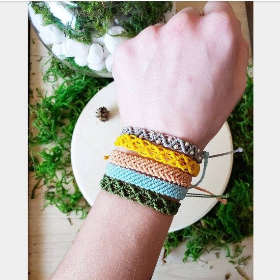 Macrame Bracelet/ Friendship Braided Bracelets/ Bright Colored Bracelet/ Micro Macrame Bracelets/... | Etsy (US)