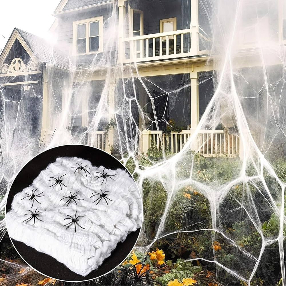 950 sqft Spider Webs Halloween-Decorations Halloween Spider Web Cobwebs Halloween Decorations Spi... | Amazon (US)