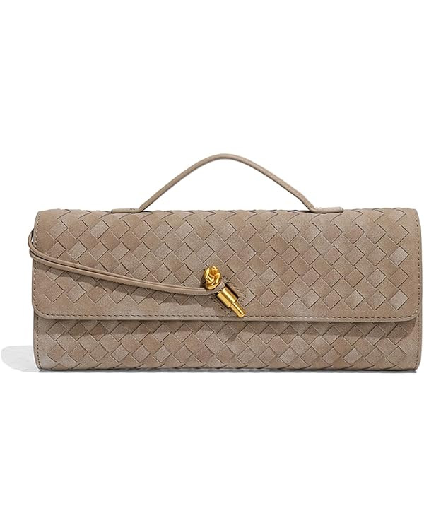 JYG Suede Woven Handbag for Women Trendy Evening Shoulder Bag Casual Clutch Purse Crossbody Satch... | Amazon (US)