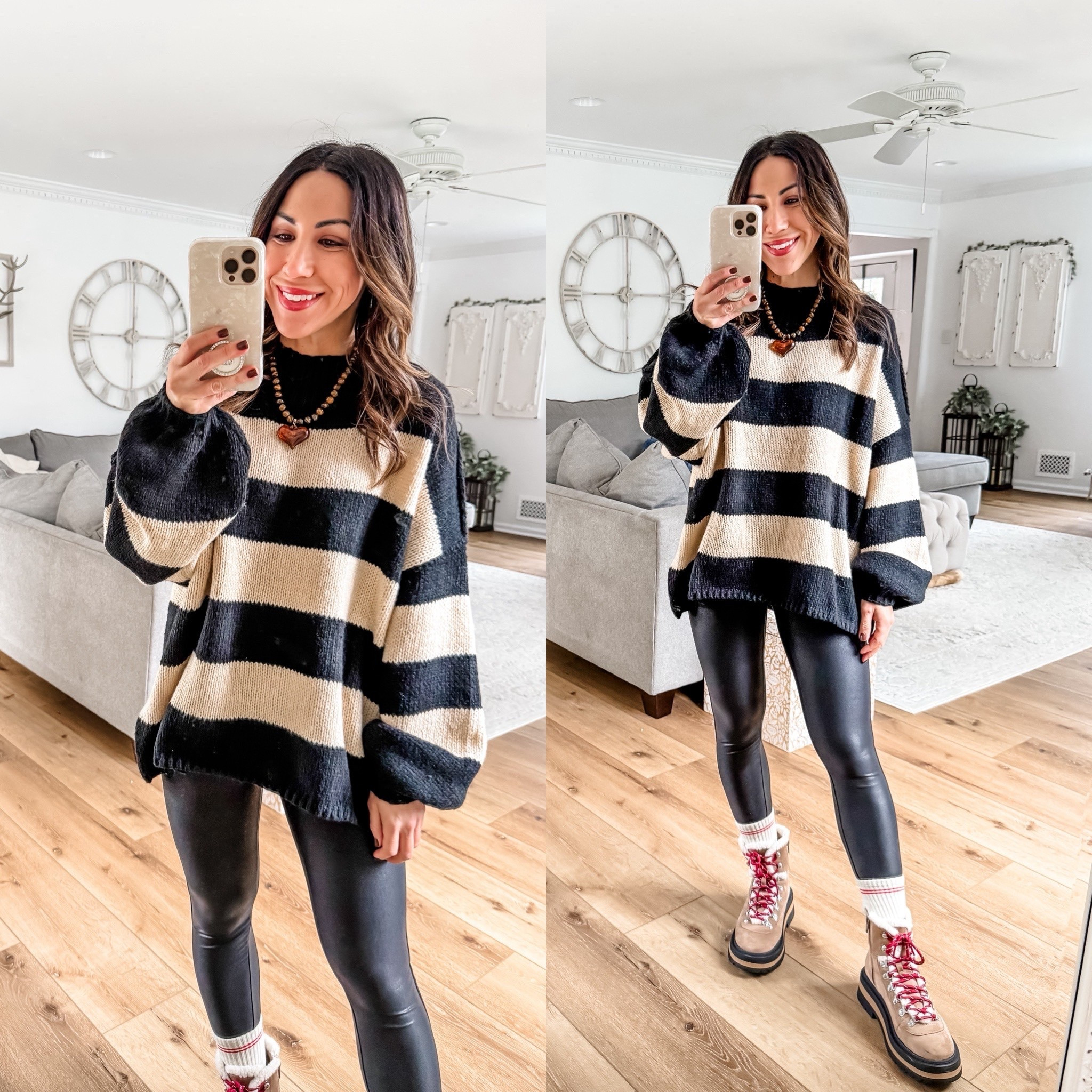 Small Amazon sweater, small petite, faux, leather leggings. Boots are in my IG bio link

#LTKOver40 #LTKFindsUnder50 #LTKSaleAlert