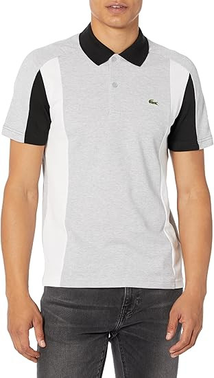 Lacoste Men's Seasonal Short Sleeve Regular Fit Color Block Polo | Amazon (US)