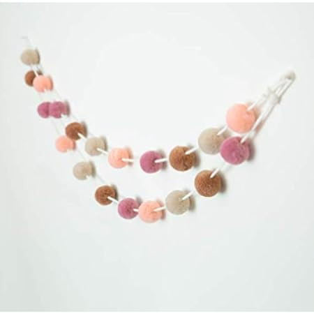 Glaciart One Felt Ball Garland - Pom Pom Garland - 9 Feet, 40 Balls, 3 Pastel Colors, Pom Pom Decora | Amazon (US)