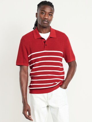 Short-Sleeve Sweater-Knit Polo | Old Navy (US)