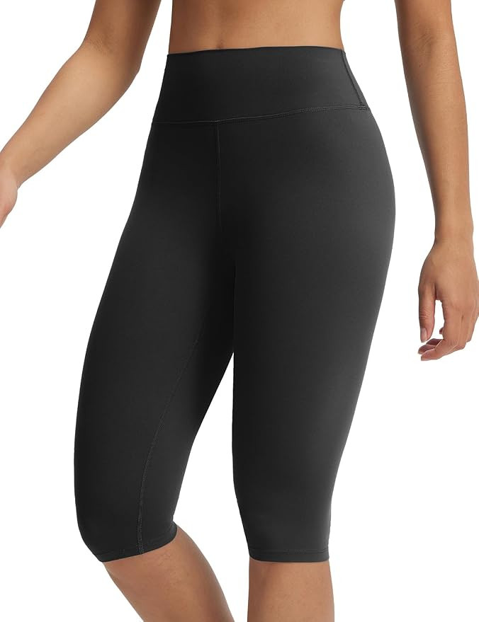 baleaf Women's 14“ Knee Length Capris Leggings with 1 Back Pocket High Waisted Capri Yoga Stret... | Amazon (US)
