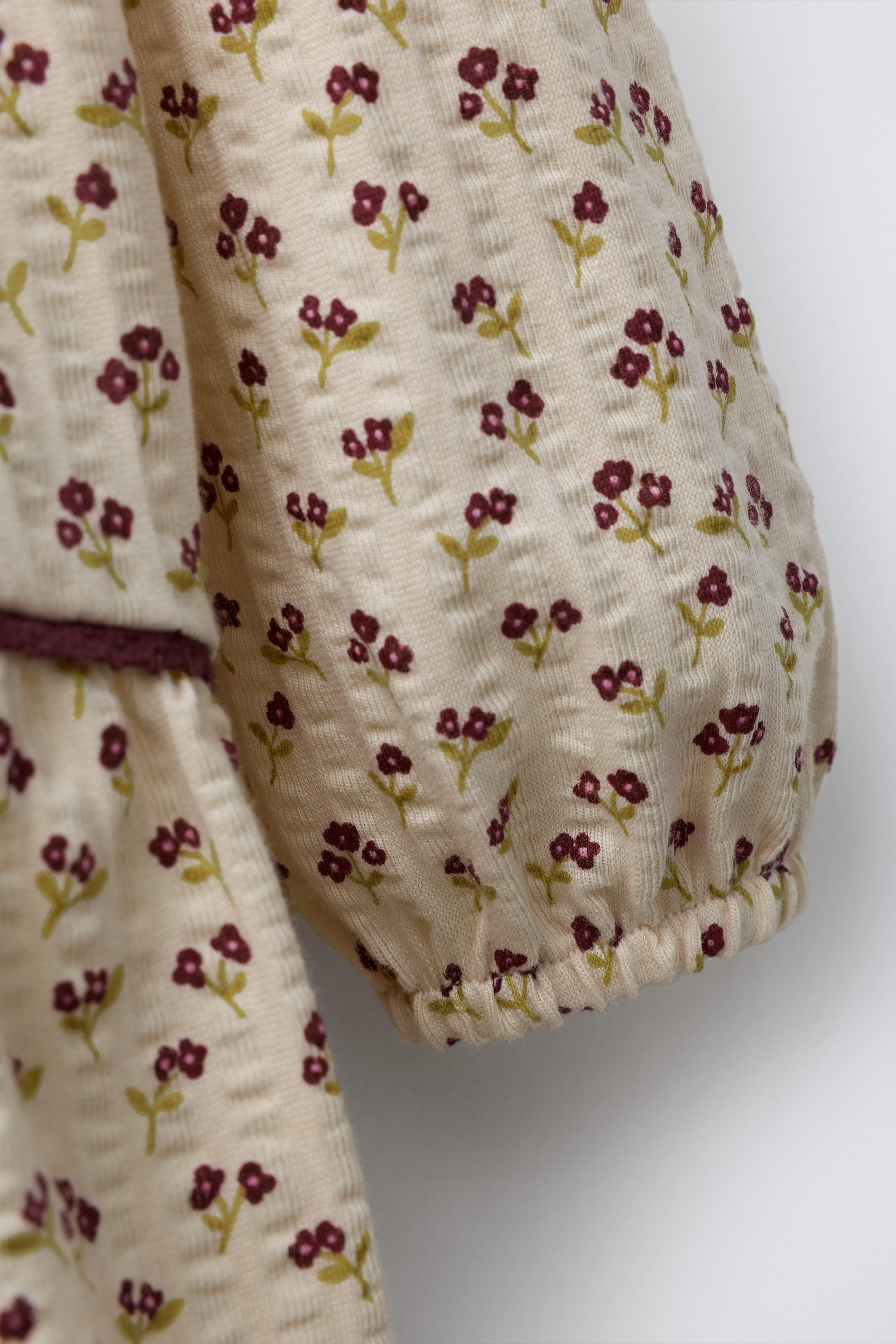 FLORAL TEXTURED PANEL DRESS | Zara US