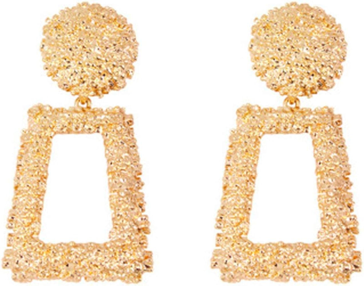 Square Dangle Earrings Gold Chunky Hoop Earrings for Women Geometric Large Square Hoop Earrings E... | Amazon (US)