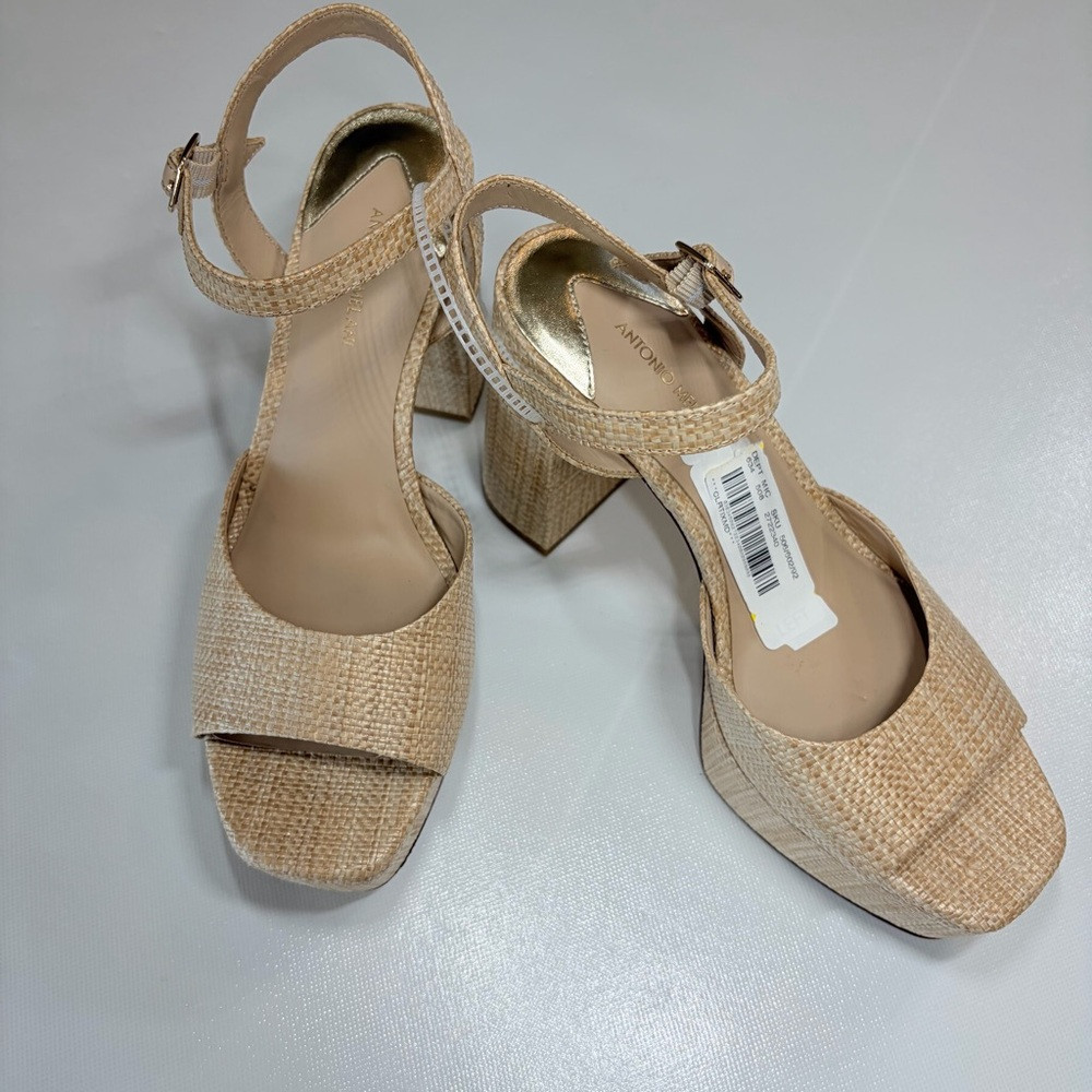 Antonio Melani Bonny Platform Sandals Women 9 Raffia Block Heel Ankle NWT | Poshmark
