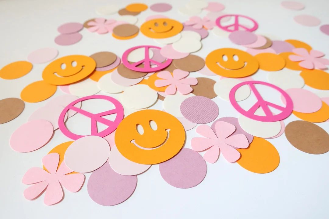 Groovy Onestock Confetti  Two Groovy  Peace Love Party  - Etsy | Etsy (US)