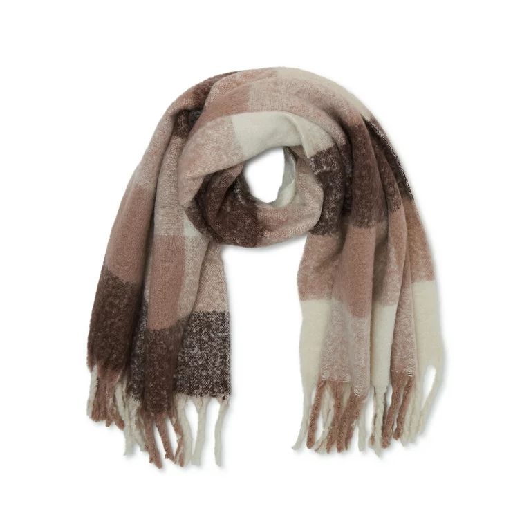 Time and Tru Women’s Brushed Plaid Scarf | Walmart (US)