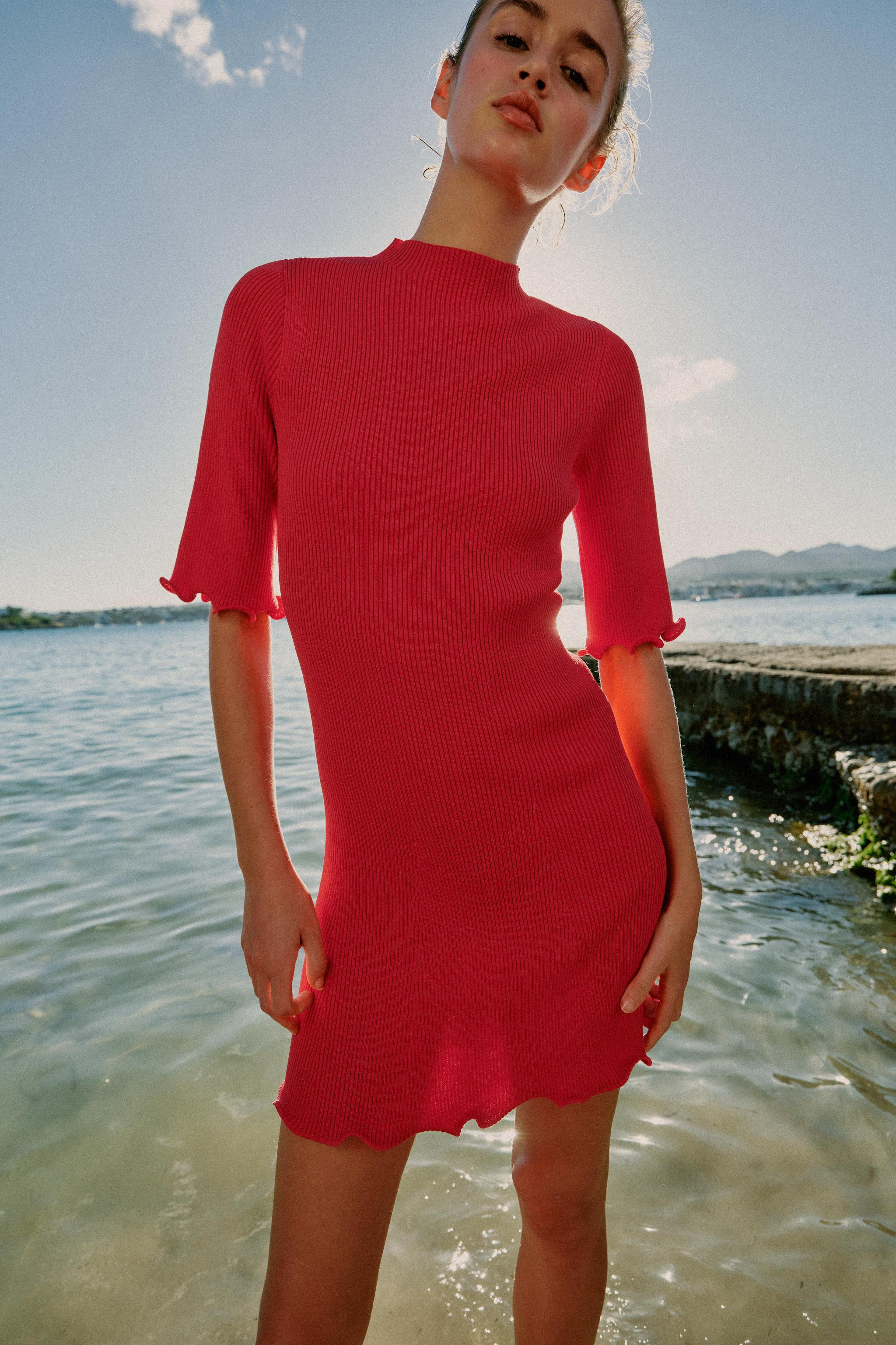 SHORT RIB KNIT DRESS | Zara US