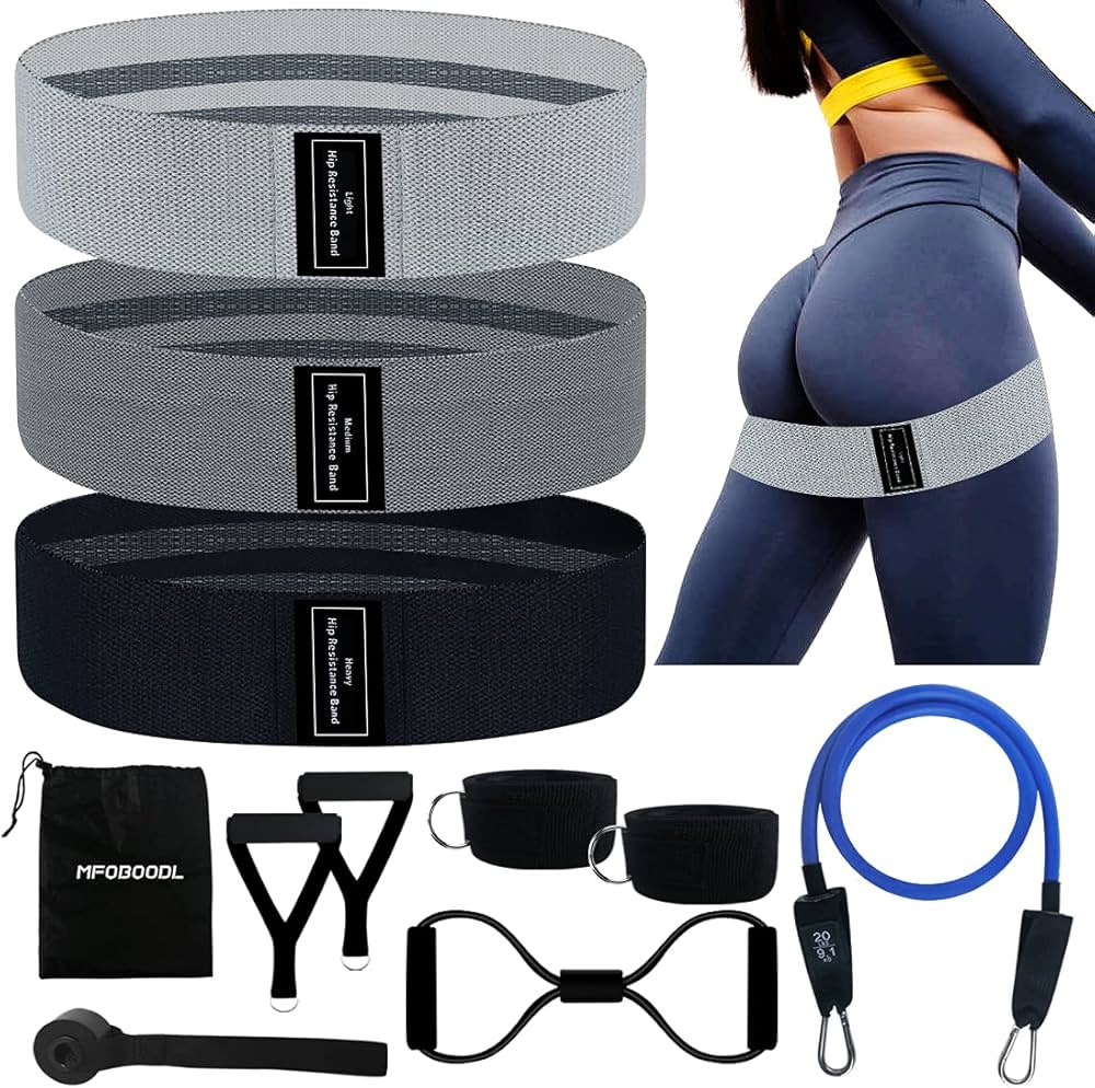 MFQBQODL Fabric Resistance Bands Set of 11 - Non Slip Resistance Bands for Leg and Butt，20LB Ex... | Amazon (US)