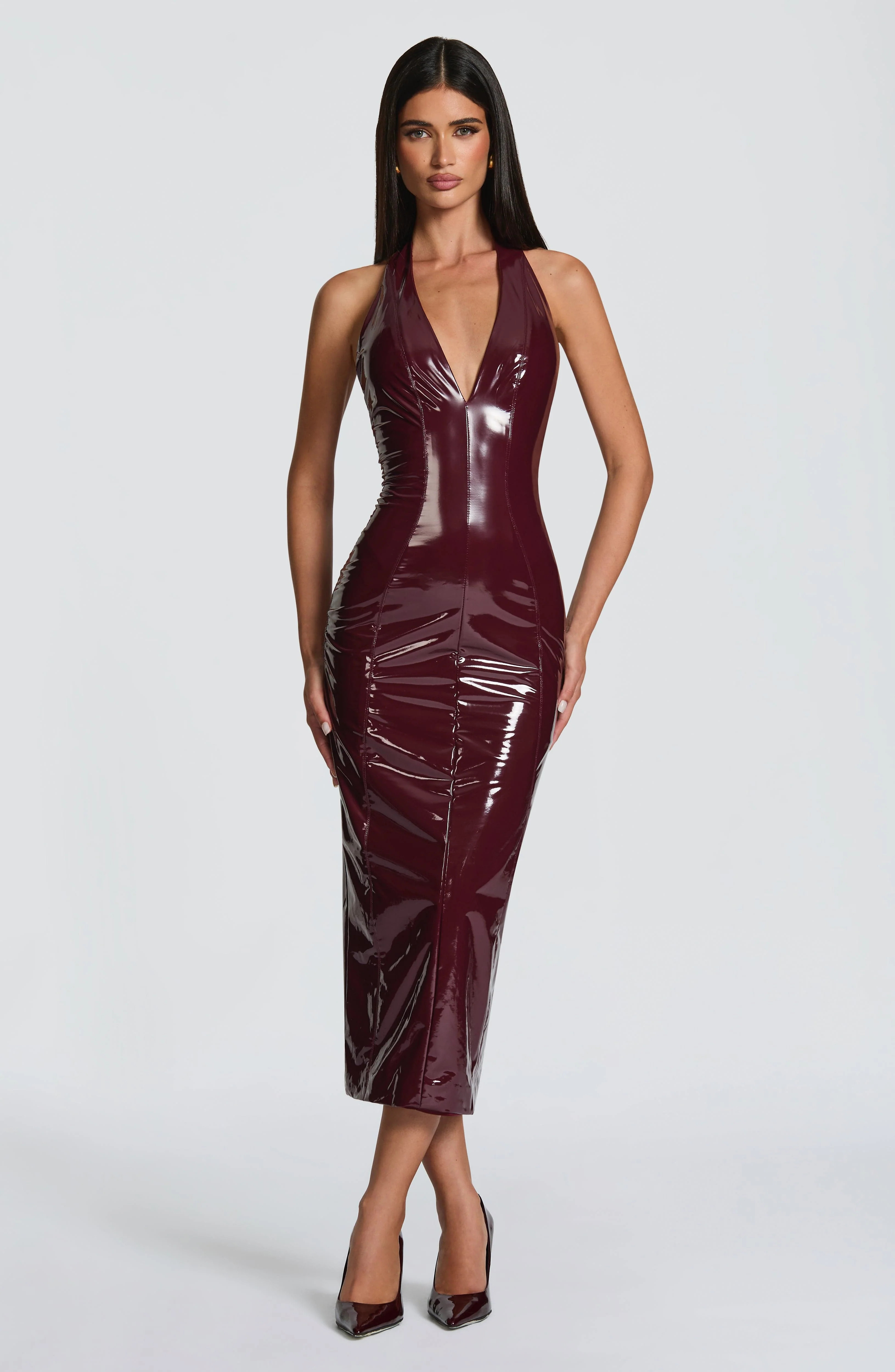 Violette Midi Dress - Cherry Lacquer | Babyboo (global)