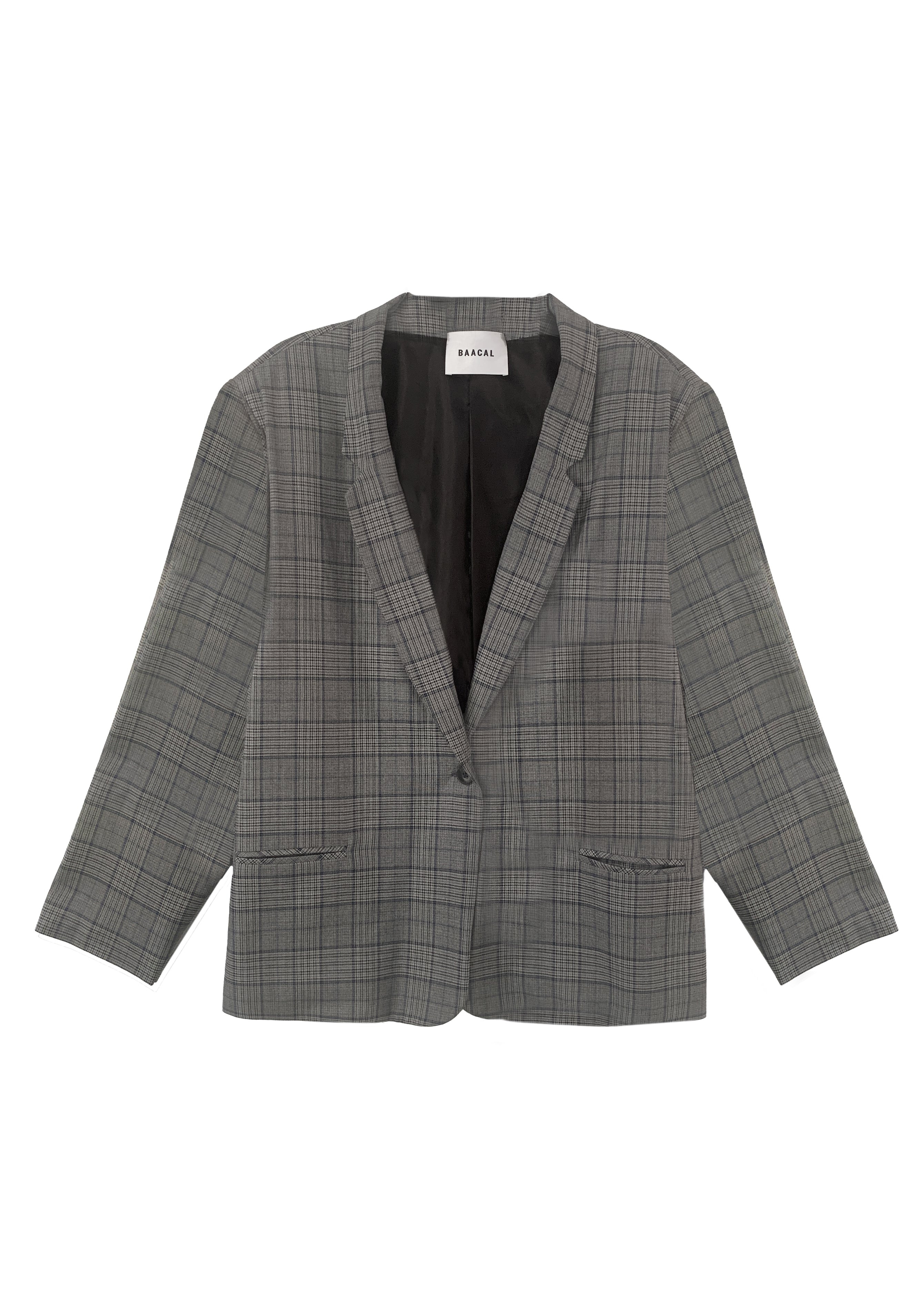 Bett Soft Tailored Blazer - Blue Grey Plaid - BAACALxBECCA | BAACAL Limited, LLC