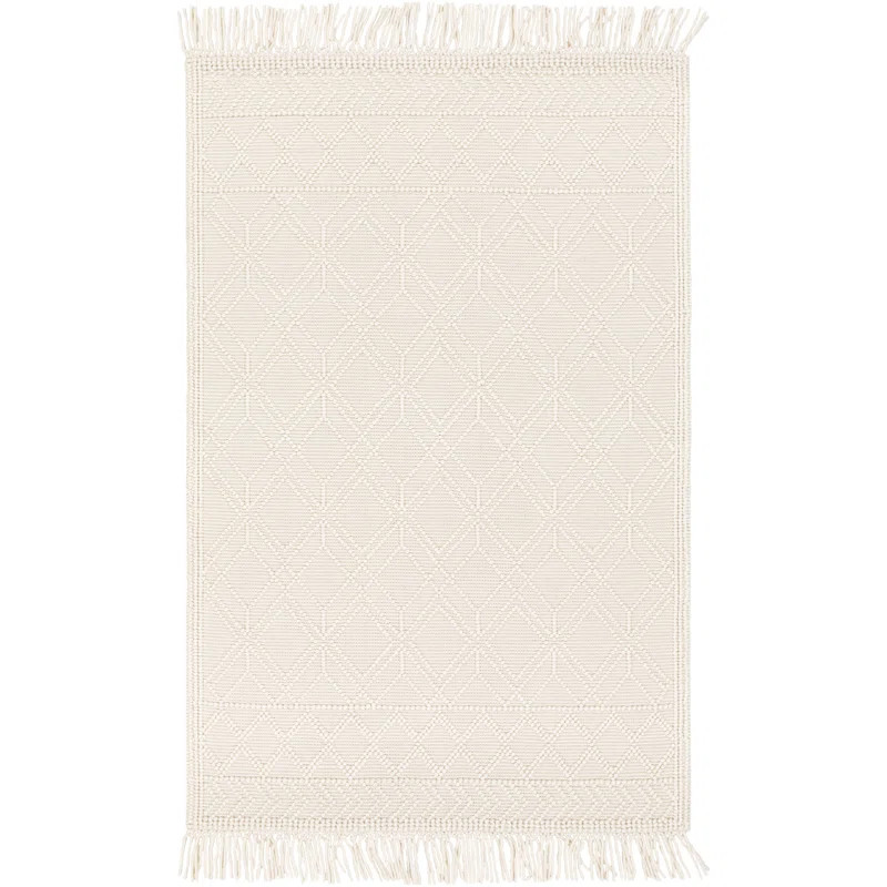 Casa Decampo Handmade Flatweave Wool Ivory Area Rug | Wayfair North America