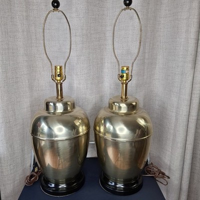 ​Pair 1970'/80's Solid Brass Ginger Jar Table Lamps -Hollywood Regency | eBay US