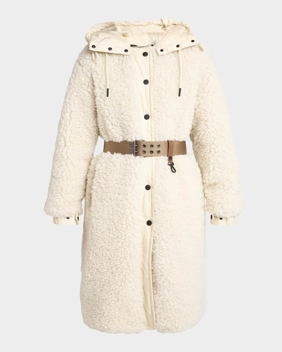 Moncler Grenoble Blavet Teddy Hooded Long Down Jacket | Neiman Marcus