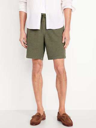 Linen-Blend Jogger Shorts -- 7-inch inseam | Old Navy (US)