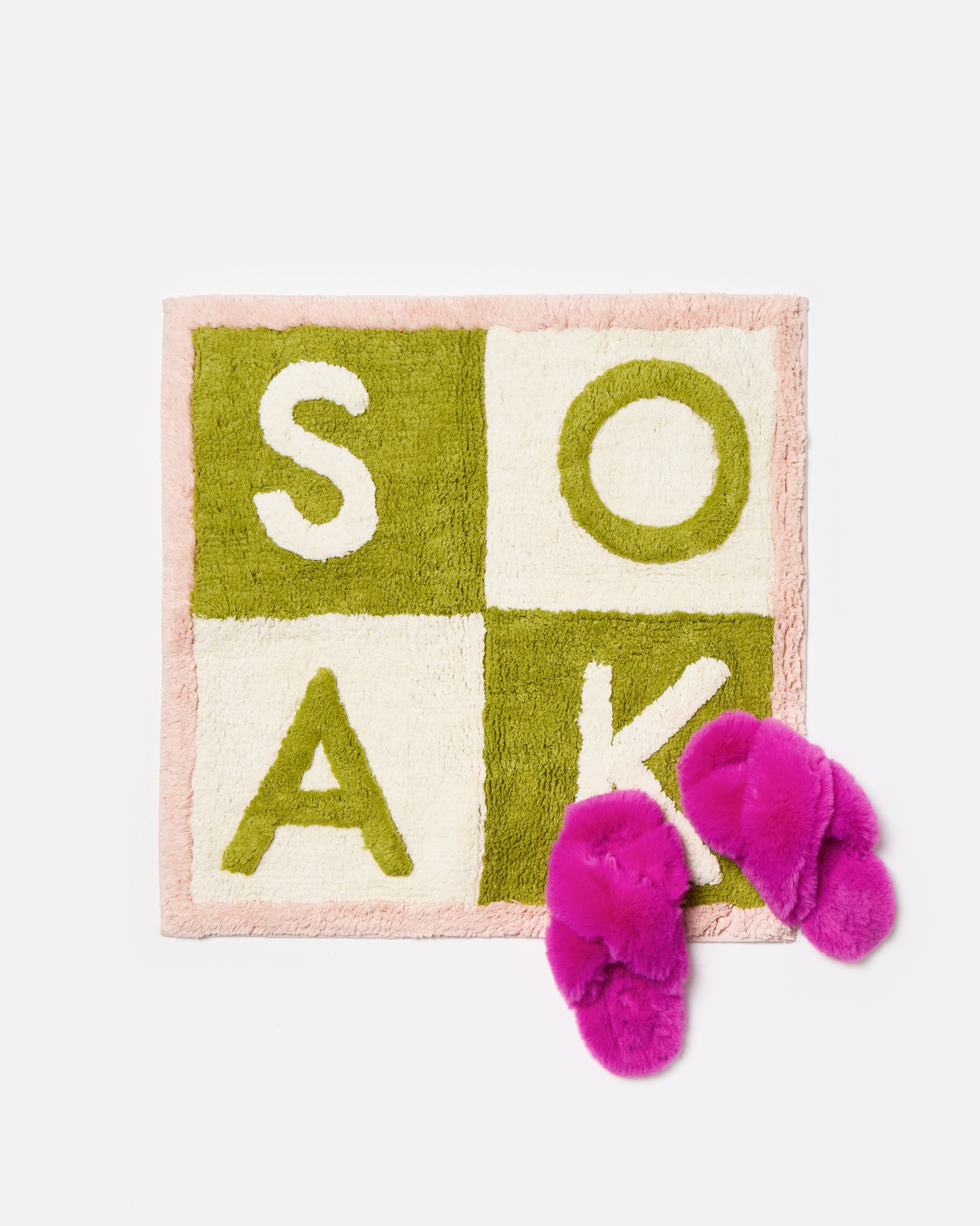Green Tile Soak Square Bath Mat | Oliver Bonas | Oliver Bonas (Global)