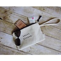 beach clutch  beach wristlet  summer wristlet  summer pouch  beach please  canvas clutch  canvas wristlet  beach bag pouch | Etsy (US)