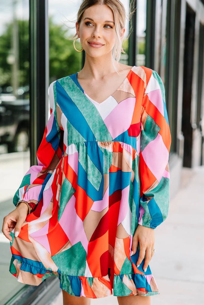 By Your Side Burgundy Abstract Dress | The Mint Julep Boutique