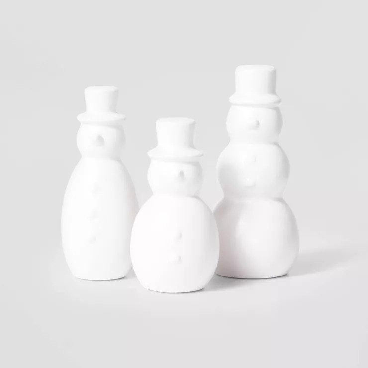 3pc Ceramic Snowman Decorative Figurine Set - Wondershop™ | Target