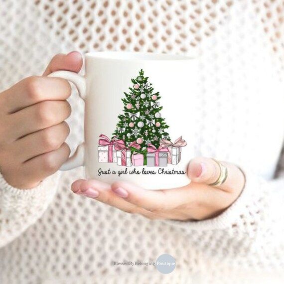 Christmas Coffee Mug-just A Girl Who Loves Christmas-pink - Etsy | Etsy (US)