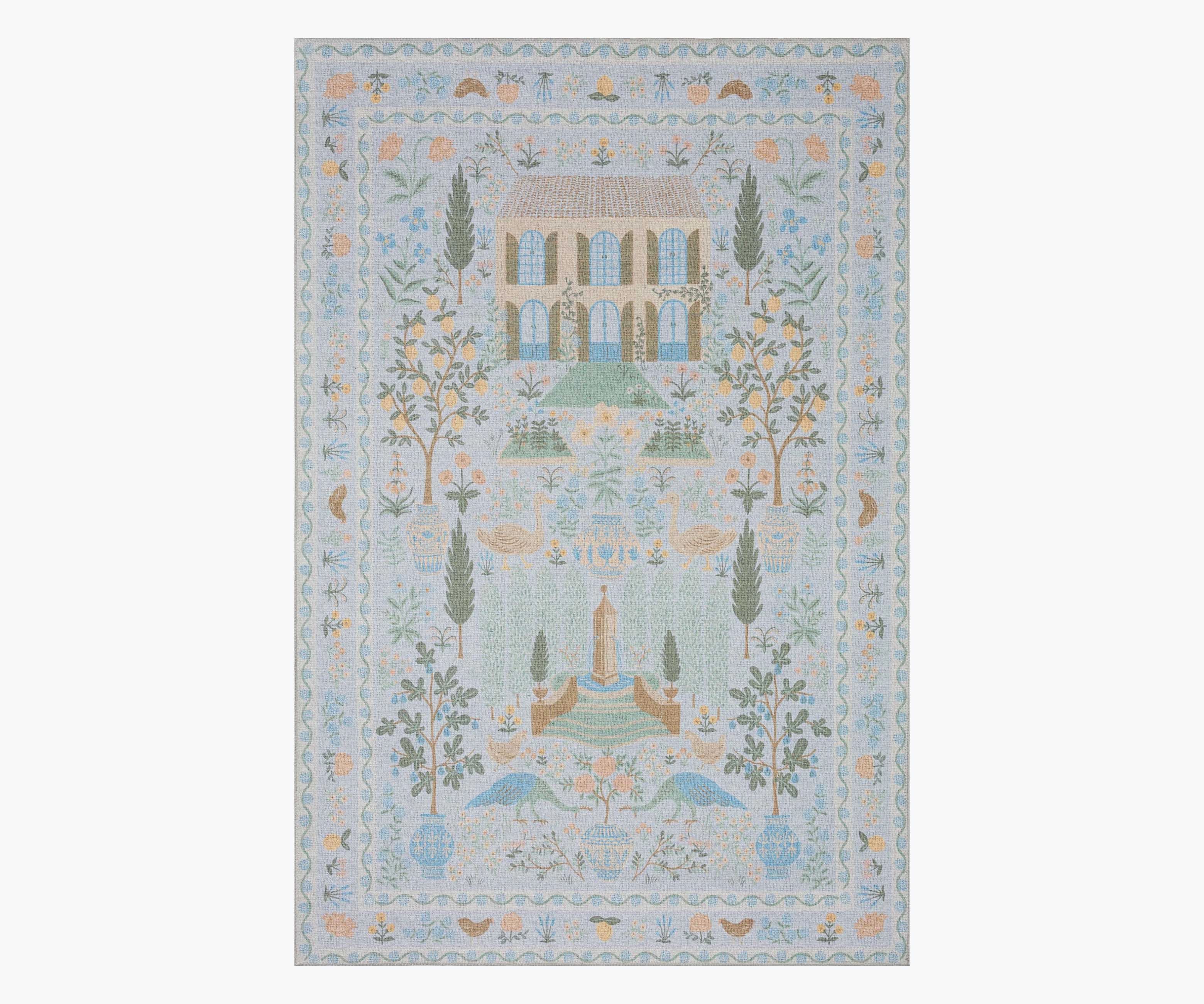 Camont Light Blue Power-Loomed Rug | Rifle Paper Co.