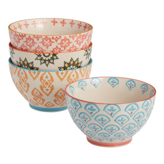 Pad Print Noodle Bowl Set Of 4 by World Market | World Market