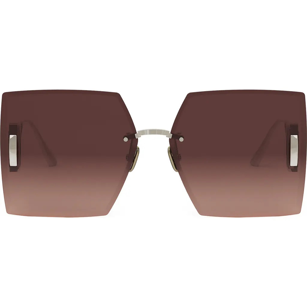 DIOR 30Montaigne S7U 64mm Oversize Gradient Geometric Sunglasses in Matte Rose Gold /Roviex at Nordstrom | Nordstrom