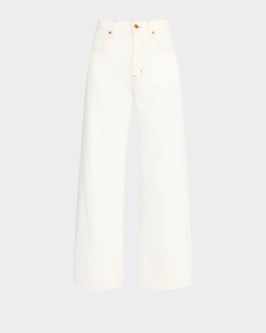 SLVRLAKE Grace Crop Wide-Leg Jeans | Neiman Marcus