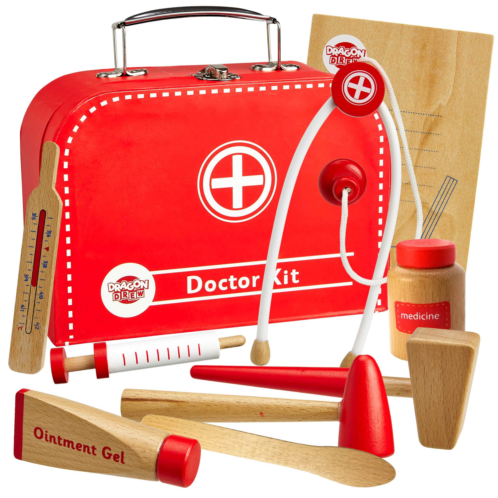 Dragon Drew Wooden Doctor Kit for Kids, Pretend Doctor Kit for Kids, Medical Kit for Toddler, Preten | Amazon (US)