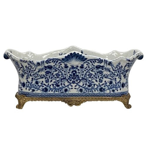 Zelira Porcelain Planter I, Blue/White | One Kings Lane