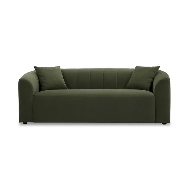 Cole & Rye Curved Sofa, Olive Velvet | Walmart (US)
