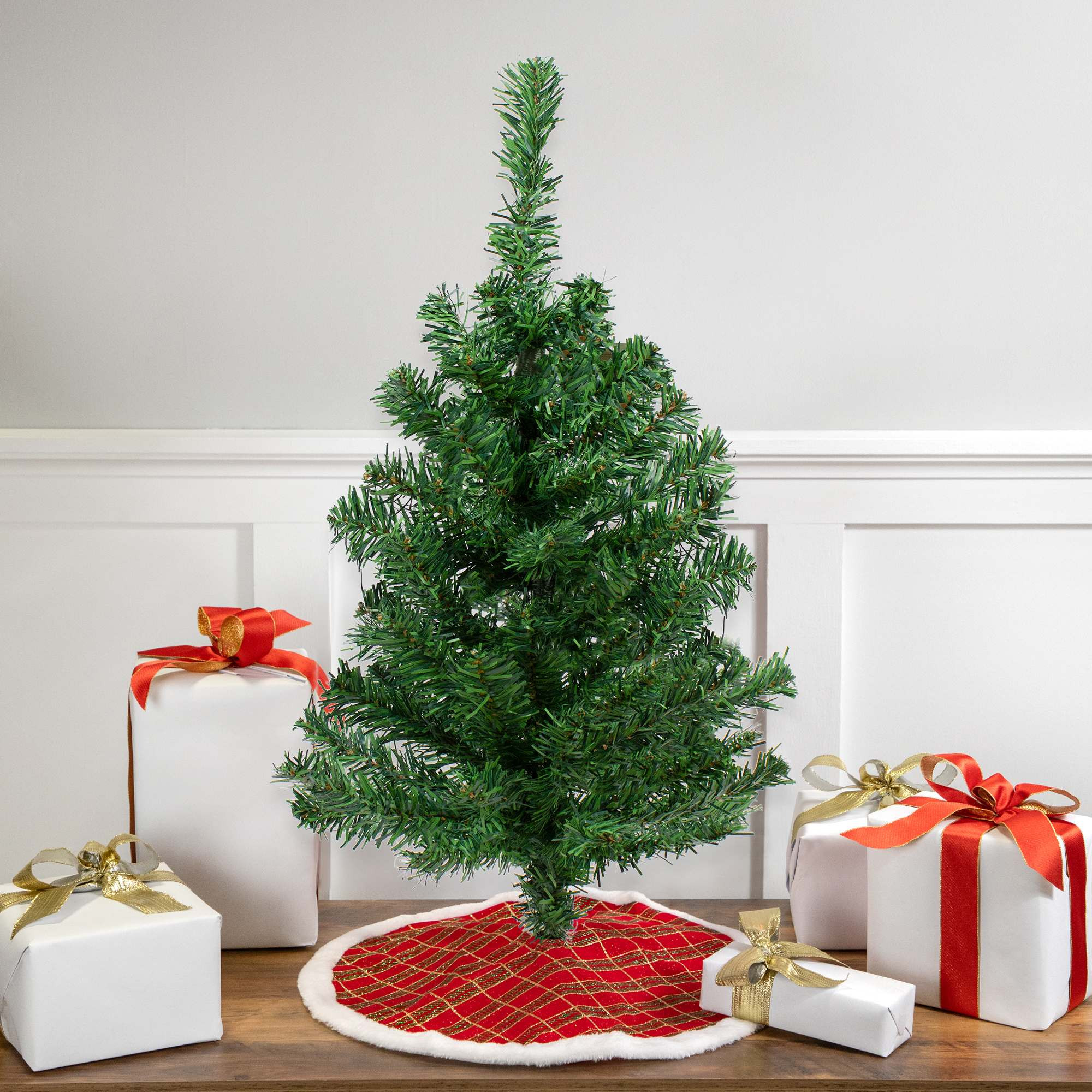 Northlight 2 feet Medium Two-Tone Mixed Green Pine Artificial Christmas Tree - Unlit | NORTHLIGHT-J00060 | Lowe's
