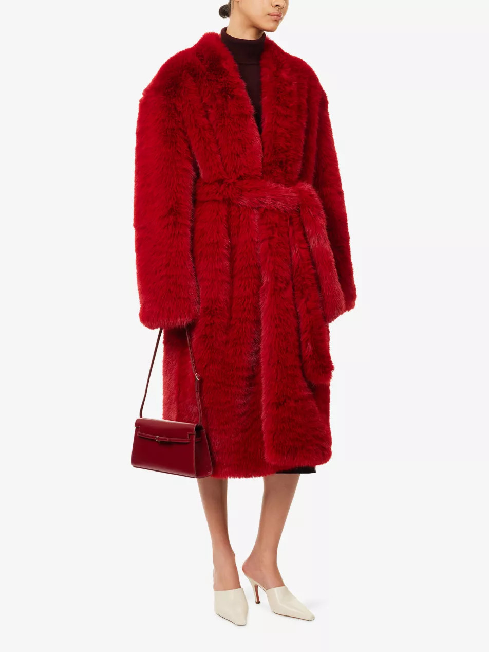 Destiny Belted Faux-Fur Coat | Selfridges