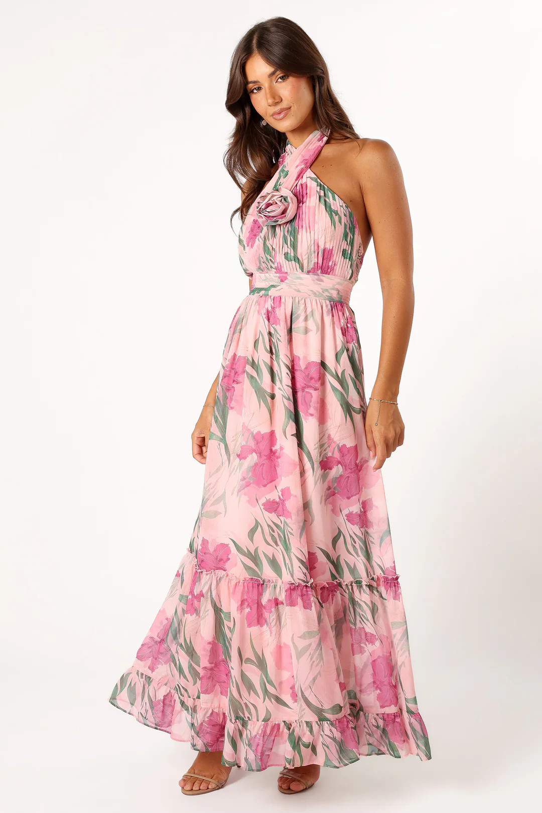 Lennon Halterneck Maxi Dress - Pink Floral | Petal & Pup (US)