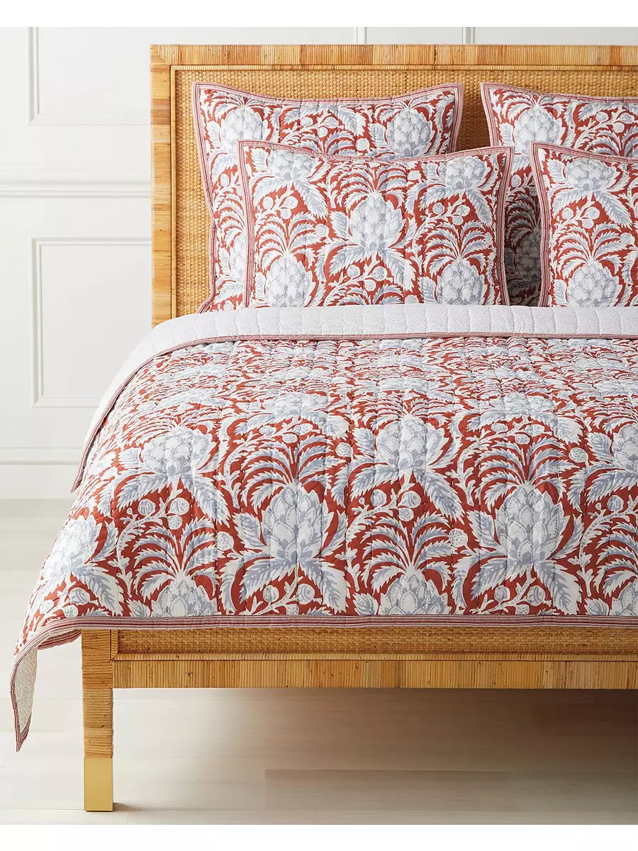 Artichoke Quilt - Redwood/Coastal Blue | Serena and Lily