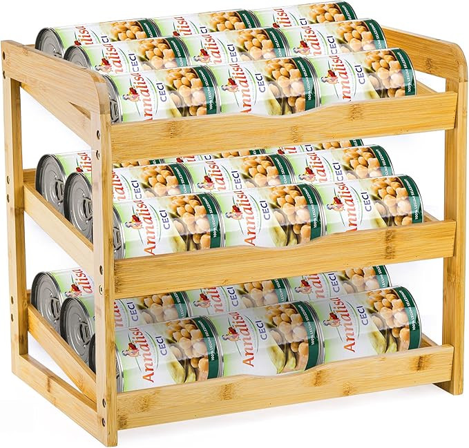TOPZEA Soda Can Rack Organizer for Pantry, 3 Tier Stackable Can Goods Storage Dispenser Shelf Can... | Amazon (US)